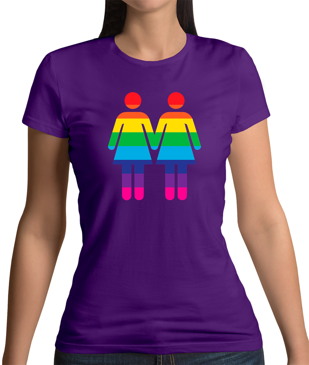 LGBTQ-Rainbow Lesbian Toilette Signe T-shirt femme-Pride-Gay-Homo